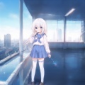 蓝色 少女 夏天