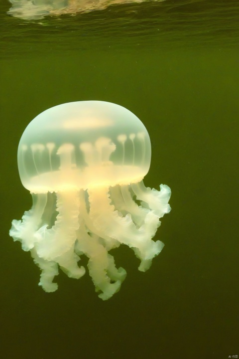 jellyfish,solo, underwater,no_humans,ocean, jellyfish, duobaansheying