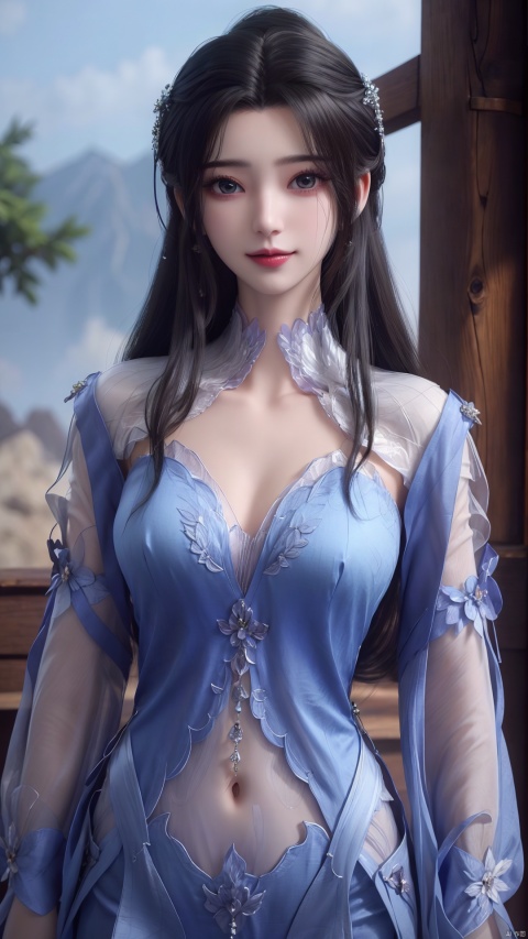  1girl, wedding_dress, mischevious smile, perfect body, scenery, sharp focus, best quality, masterpiece, detailed outfit, illustration, perfect eyes, finely detailed beautiful anime eyes, realistic skin, intricate details, best lighting, depth of field, ultra high resolution,cowboy_shot, dynamic pose, dynamic angle,