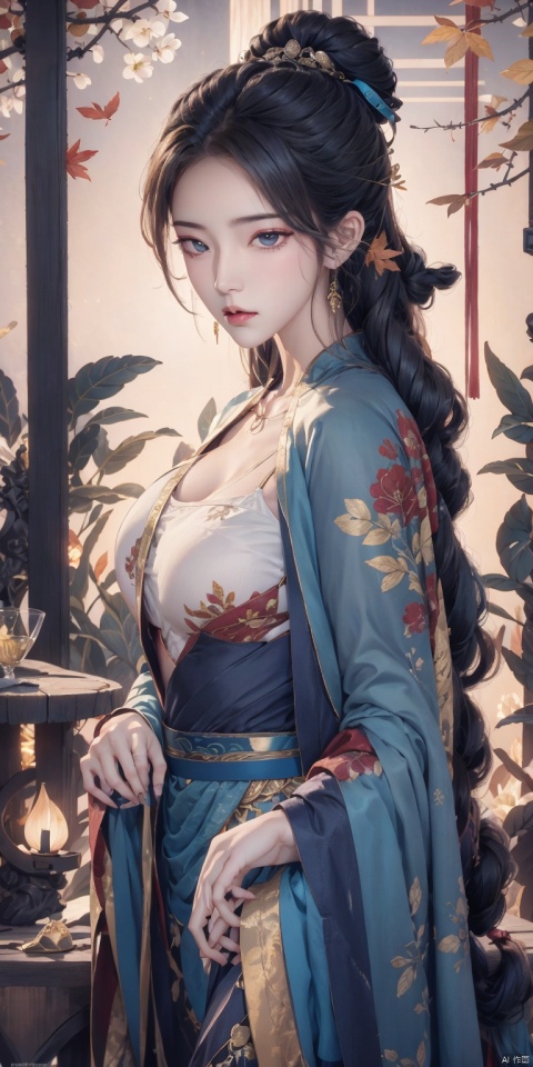  A mesmerizing and visually stunning artwork featuring a single female figure, created by a renowned artist, showcasing intricate details and vibrant colors. big tits,Big breasts,Official art quality with a strong aesthetic appeal. High resolution rendering in 4K, huliya, 1girl, featuring autumn fallen leaves
Gemstones, ornaments, flash, diffusion, juemei