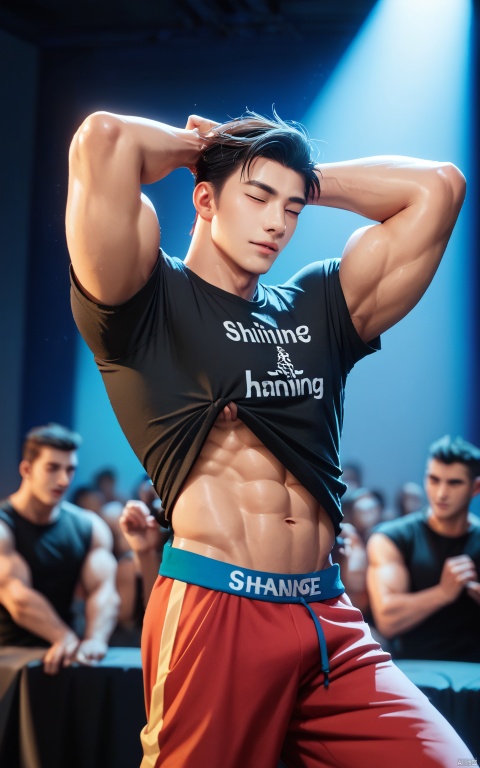score_9, score_8, a handsome chinese boy, weraing shirt, shining, dancing