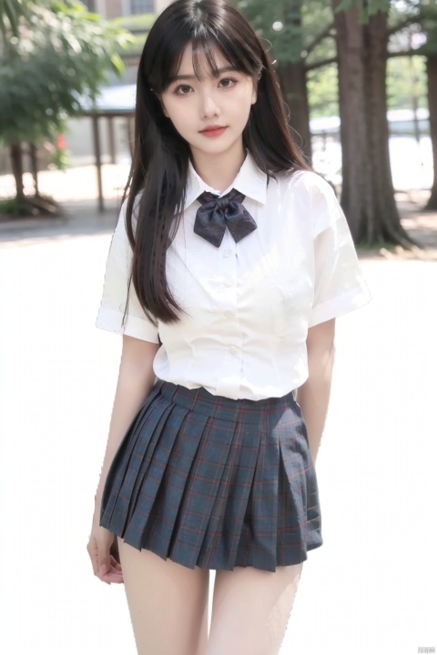  white shirt, bowtie, plaid skirt, 
(Good anatomical structure), HDR, UHD, 8K, A real person, Highly detailed, best quality, masterpiece, 1girl, realistic, Highly detailed, (EOS R8, 50mm, F1.2, 8K, RAW photo:1.2), ultra realistic 8k, solo, 
1girl, seductive_pose,seducing eyes, 
, ((poakl)), depth of field