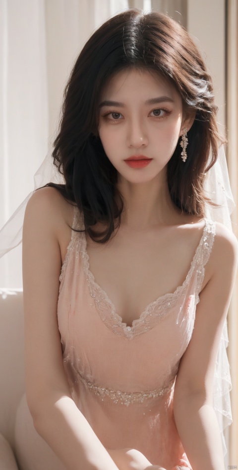  (beautiful and elegant girl:1.3),(close-up:1.2),sitting,a dress inlaid with pearls,(fashion clothing design:1.1),veil,black hair,
,Pink coral,shell,coral hair accessories,pink atmosphere, (masterpiece:1.2), best quality, masterpiece, highres, original, extremely detailed wallpaper, perfect lighting,(extremely detailed CG:1.2）