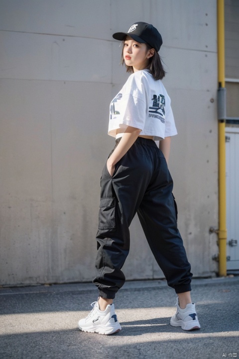 masterpiece, best quality, ultra high res; 1girl,gigantic_breasts,big ass
streetwear, graphic tees, cargo pants, bomber jackets, high-top sneakers, snapback hats, bold patterns
