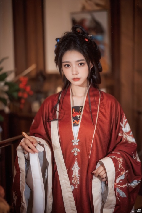 masterpiece, best quality, ultra high res; busty, hanfu, chinese clothes