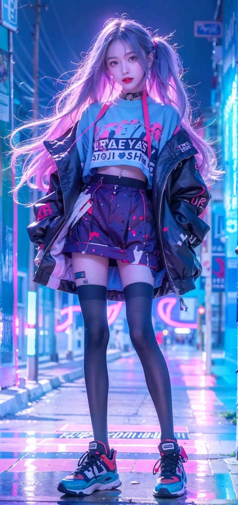  illustration, best quality, ultra-detailed, super detailed skin,cute, lovely, extremely detailed,8K,solo,1girl, detailed background,urban, ,night,dynamic angle,beautiful eyes,blash,smile,(streetwear:1.5),street style ,(emphasis splatter ),splatter,graffiti,spraycan,motion,navel,(croptop:0.8),(ear piercing:0.7),two-tone hair color,(cool),(HDR:1),wind
,(jitome:1.2),perfect hand,active,RETRO ART STYLE, NEON_POP ART STYLE, ART STYLE,, yunqing, newspaper,high heels,pantyhose,super long legs,skinny,holding weapon, weapon, knife,gun