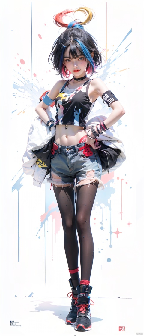  illustration, best quality, ultra-detailed, super detailed skin,cute, lovely, extremely detailed,8K,solo,1girl, detailed background,urban, 💫,⭐️,🌟,✨,night,dynamic angle,beautiful eyes,blash,smile,(streetwear:1.5),street style ,(emphasis splatter ),splatter,graffiti,spraycan,❤️,motion,navel,(croptop:0.8),(ear piercing:0.7),two-tone hair color,(cool),(HDR:1),wind
,(jitome:1.2),perfect hand,active,RETRO ART STYLE, NEON_POP ART STYLE, ART STYLE,, yunqing, newspaper,pantyhose,super long legs,skinny,