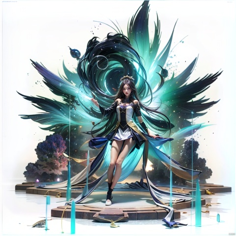  (flowing white gradient smooth long hair 0.8), thin lips slightly open, delicate oval face, cool white maid outfit, white pantyhose, Mary Jane shoes, starry sky in purple eyes, (oversized chest 0.4), shy face, master's work, incident light, extreme light and shadow, characters in the middle, tindal effect, colorful art, fantasy art, purple starry sky, aurora, particle effect, enhanced outline, ray tracing, overall white, big beauty