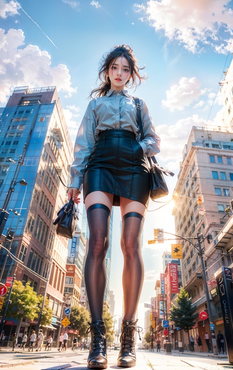  Best quality,masterpiece,ultra high res,(photorealistic:1.4),raw photo,(a 18-year-old girl),in the dark,deep shadow,low key,cold light,blush,(thigh gap:1.3),Professional studio,integrated shortskirt,pantyhose,sssr,fromverybelowshot,sssr, tutututu