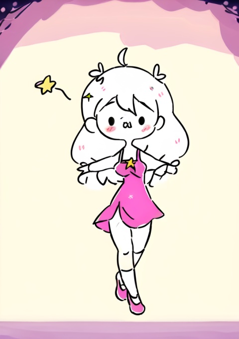 white hair,dress,cute.star,moon,dance,game icon institute,game icon,wanbrief,diives