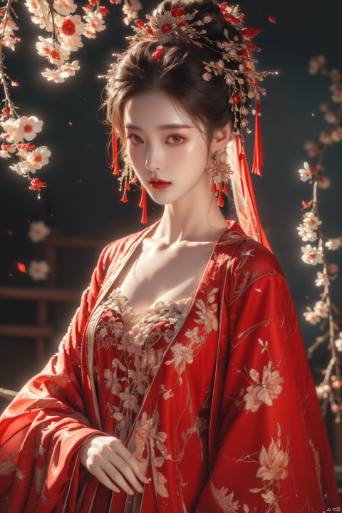 An antique beauty, busted, elegant,hydress,Flower branch,  medium breast, , hydress,( Best Quality: 1.2 ), ( Ultra HD: 1.2 ), ( Ultra-High Resolution: 1.2 ), ( CG Rendering: 1.2 ), Wallpaper, Masterpiece, ( 36K HD: 1.2 ), ( Extra Detail: 1.1 ), Ultra Realistic, ( Detail Realistic Skin Texture: 1.2 ), ( White Skin: 1.2 ), Focus, Realistic Art,