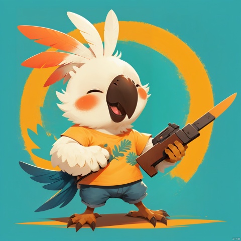  Cockatiel\(IP\),spear,A parrot holding a handgun,holding a handgun,