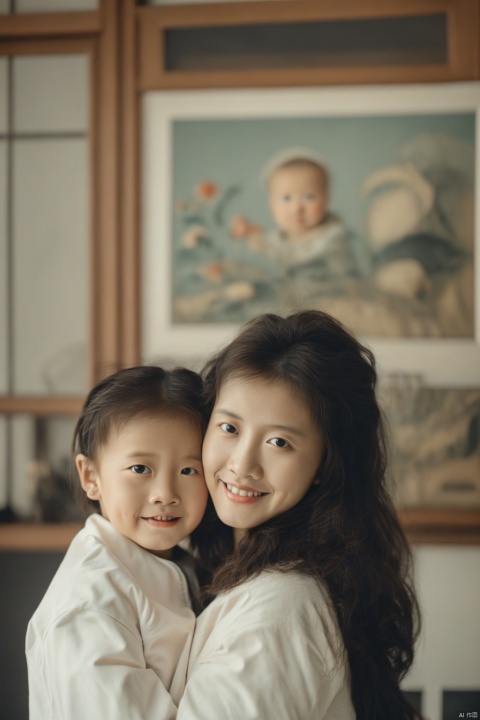  Bestquality,8k,(((masterpiece))),((bestquality)),Parents and children, Asian girl, RJYH, 80sDBA style