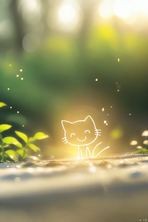 ((anime chibi style)), cute looking kitten with adorable eyes in the park, dynamic angle, depth of field