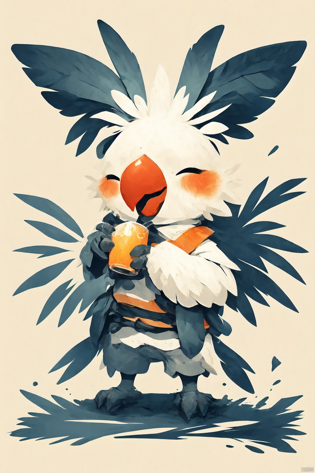 Cockatiel\(IP\), pistol, ((gun)), holding a gun,red crown, beak, GameWeapon,
镜头质量：Bestquality,8k,(((masterpiece))),((bestquality)),
镜头位置：,solo,
提示词：, TJLYF, Cockatiel\(IP\), Ink and wash style_WDW_SMF,