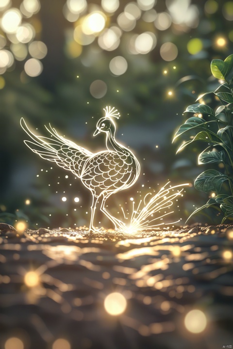 a beautiful white peacock spreading its feathers, its feathered sparkle like glitter, delicate, fine defined, high definition, extremely detailed, cinematic lighting, fantasy, HDR, intricate details, ornate, detailed illustration, octane renderr, amazing detail, shading , Lumen Reflections, Super-Resolution, color grading, retouch, enhanced, PBR, Blender, Unreal Engine