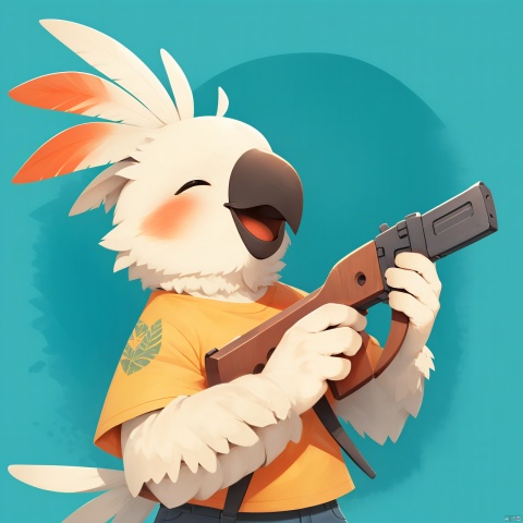  Cockatiel\(IP\),spear,AK47,holding a handgun,