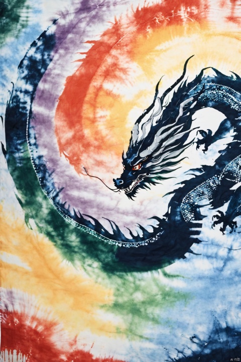  Tie dye, dragon
