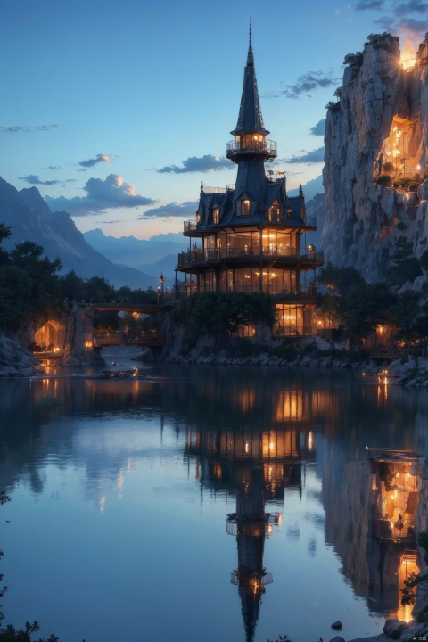 blue sky, Fantasy Park ,Lakes, (wonderland:1 ), Adequate sunlight,reflection, true light and shadow, perfect lighting, no humans,Realistic, Overlooking, Representative,boutique, Masterpiece, Intricate, High Quality, Best Quality, Ultra HD,high res, Full Detail, ,Authenticity, Take photos, ﻿
