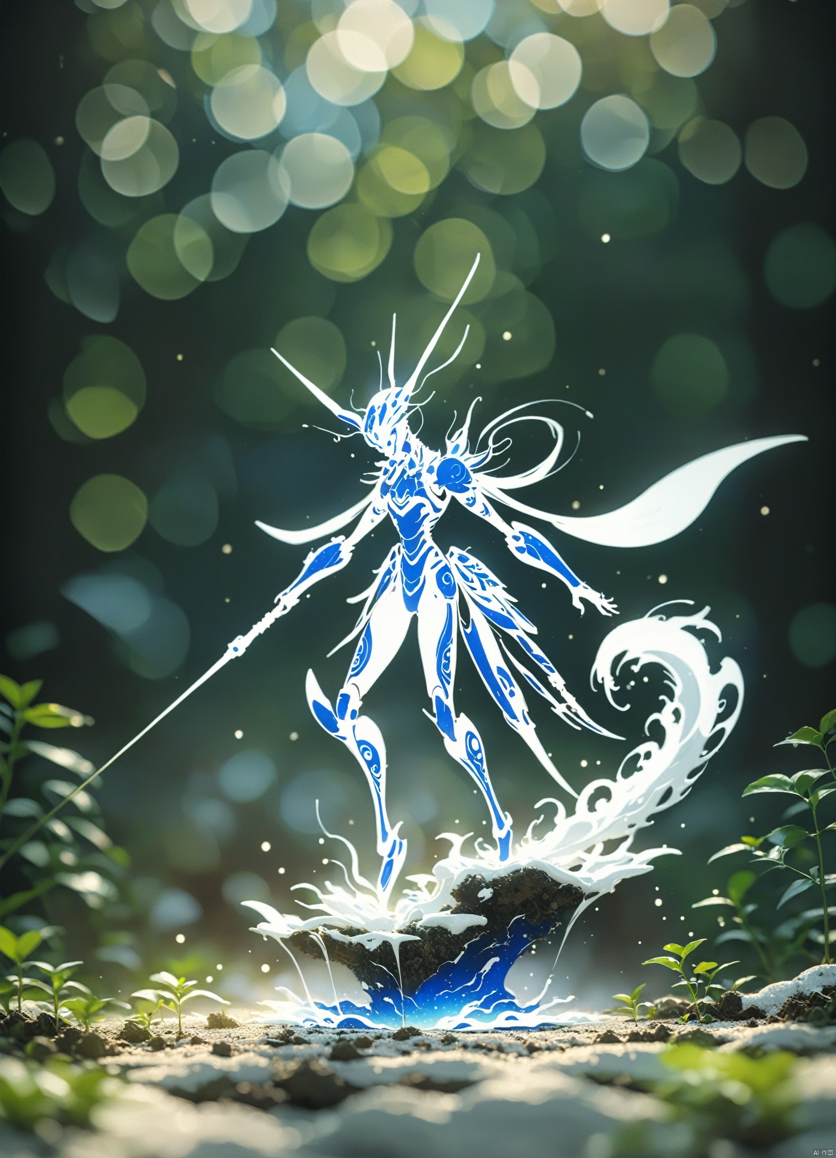 A blue-and-white porcelain mech with a smooth surface like fine china, intricate details and traditional Eastern art style, high-definition image of the most beautiful artwork in the world featuring blue-and-white porcelain mech with smooth surface, full shot body photo of the most beautiful artwork in the world featuring blue-and-white porcelain mech with smooth surfac, (masterpiece,best quality,ultra-detailed, absurdres),line-art
