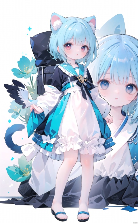  best_quality, extremely detailed details, simple,clean_picture, loli,1_girl,solo,((full_body)),
pretty face,extremely delicate and beautiful girls,(beautiful detailed eyes),red_eyes,blue_hair,animal_ears,segewen, , segewen, cutegui