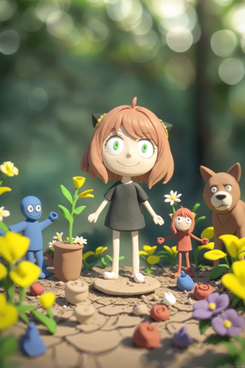  anya \(spy x family\), solo, Anya Forger,flowers around, claymation, Clay Animation page