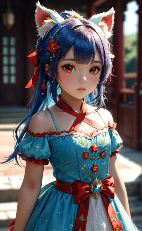  best_quality, extremely detailed details, simple,clean_picture, loli,1_girl,solo,((full_body)),
pretty face,extremely delicate and beautiful girls,(beautiful detailed eyes),red_eyes,blue_hair,animal_ears,