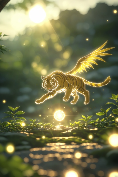 In Chinese mythology, Qiongqi is depicted as a winged tiger, one of the four perils. The unreal engine brings hyperrealism, beautiful lighting, and a drone view to create divine fantasy worlds that are otherworldly and visually stunning in 8K and HD.