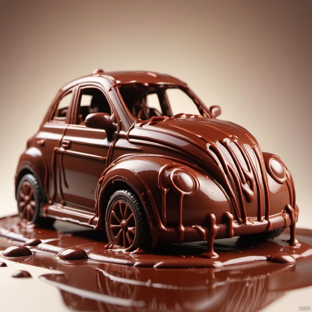  made out of wet Chocolate, car