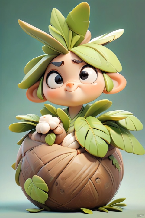  Yebeibei is a strange and cute little elf, with a body like a big coconut and a shell carved with coconut texture. Its big black eyes always sparkle with a clever light, and its small pout often wears a shy smile. And the most unique thing is the pair of emerald green coconut leaves growing slowly above its head, swaying gently in the wind and full of vitality. Coconut buds play and fish in rainforest streams, tropical rainforests,treehouse,landscape,panorama

(Best Quality) (Masterpiece, Boutique, Boutique, Official Art, Beautiful and Elegant: 1.2), Cute, Blind Box, Boutique, Solo, Blind Box, Boutique, Super Cute, Cartoon IP, Light and Shadow, (Realistic, Photo Fidelity: 1.37), 8K, Coconut Chicken