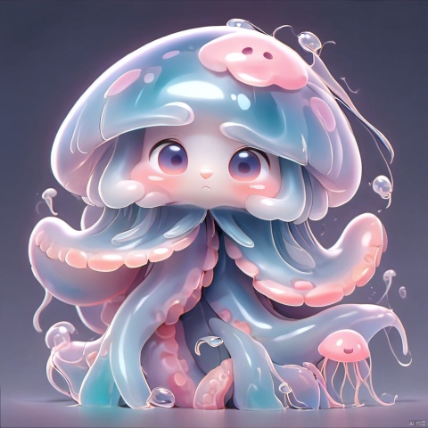  shuimu,no humans,white background,simple background,blush,jellyfish,looking at viewer,closed mouth,solo,tentacles,full body,