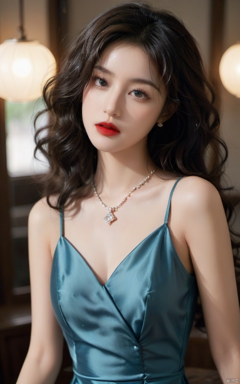  1girl,long hai1girl,long hair,low key,in the dark,breasts,looking at viewer,blue eyes,multiple girls,black hair,dress,cleavage,bare shoulders,brown eyes,jewelry,medium breasts,sitting,small breasts,parted lips,sleeveless,solo focus,3girls,necklace,blurry,black dress,lips,makeup,sleeveless dress,depth of field,blurry background,wavy hair,lipstick,ground vehicle,curly hair,realistic,nose,redlips,,