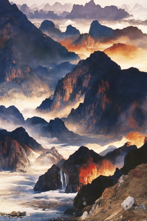  mengjingshanhai,Landscape painting, Mountain, Water., Film Photography