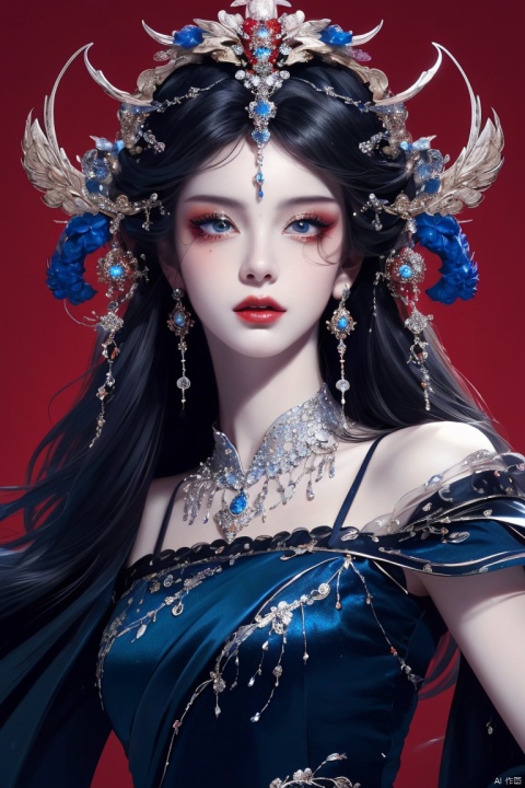  (hyperreal) , (illustration) , (high resolution) , (8K) , (very detailed) , (best illustration) , (beautiful detail eyes) , (best quality) , (super detailed) , (masterpiece) , (wallpaper) , (detail face) , solo, (dynamic pose) , 1 girl, jewelry, clear,anime, sharp, arrogant, arrogant,wearing stylish clothes, fantasy (detailed red background),kongque
