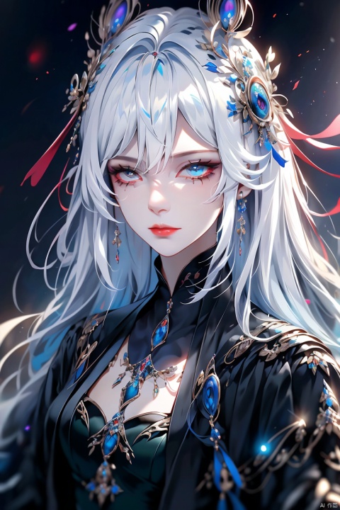  Her hair, the color of midnight, falls perfectly around her face, making her glowing eyes even more entrancing. In the hum of server rooms, she perfects the algorithms that form the backbone of our digital existence, kongque