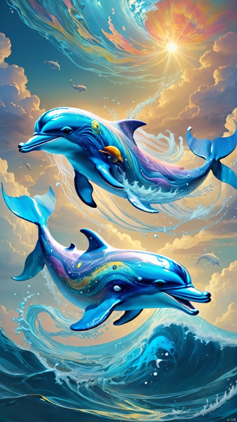 The cloud dolphin is an agile messenger among the water elemental creatures, swimming like the wind in the water, with the colorful water patterns on their bodies as if they were floating clouds. The dolphin usually jumps in the water and creates gorgeous splashing arcs, bringing a cheerful atmosphere to the water. Legend has it that those who meet a dolphin will be transported to the depths of the water to experience the wonders of the water element!
