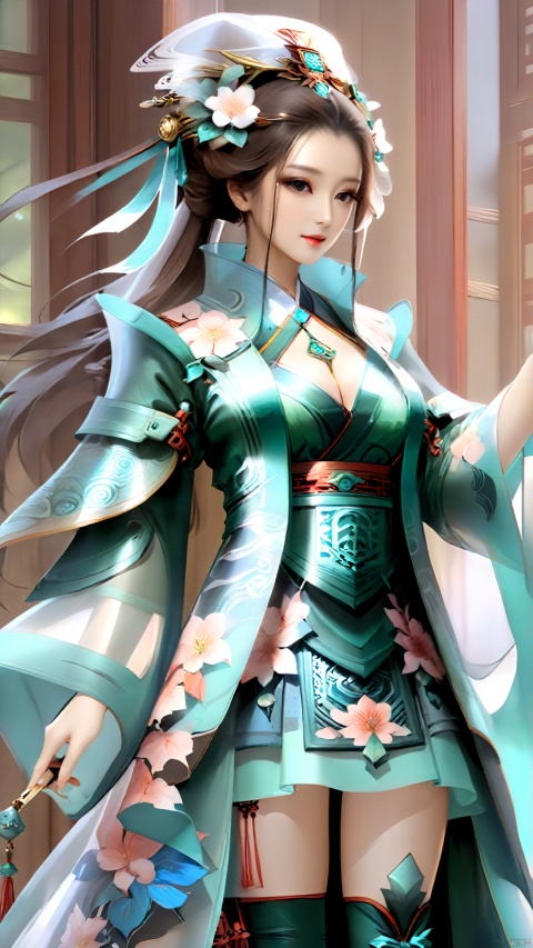  (Fantasy country fan armor mechanical wind) ancient wind rhyme, mechanical ancient wind girl, ancient wind transparent trench coat, skillfully blending the design with the mysterious beauty of the oriental tradition