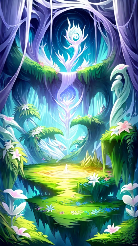 The phantom island in the fantasy dimension, the scene on the island sometimes transforms into a variety of strange forms, like a huge phantom stage, the island grows healing and magic plants, their flowers are scattered with healing and mysterious fragrance, so that people who come here can forget the real troubles, immersed in the dream-like beauty, get inner peace and calm