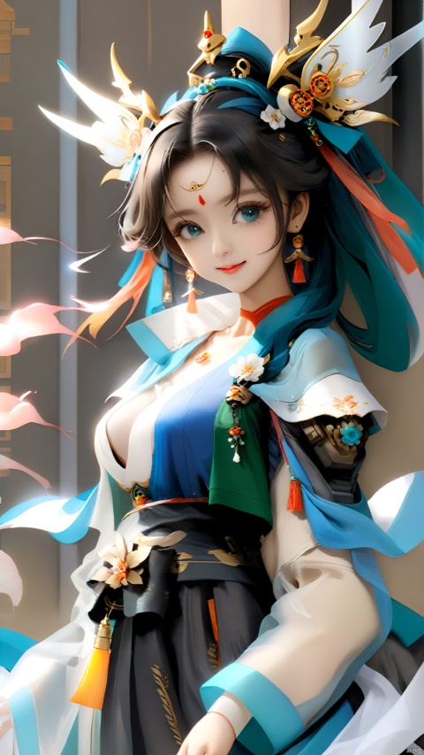  (fantasy country fan mecha mechanical wind: 1.5) future ancient wind rhyme, (mechanical ancient wind girl mecha: 1.3), future ancient wind transparent trench coat, clever fusion of design and the mysterious beauty of oriental tradition