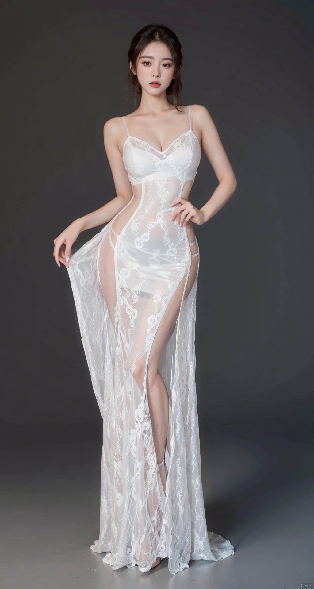 1girl,masterpiece,best quality,ultra highres,dress, , see through dress\(tihua)