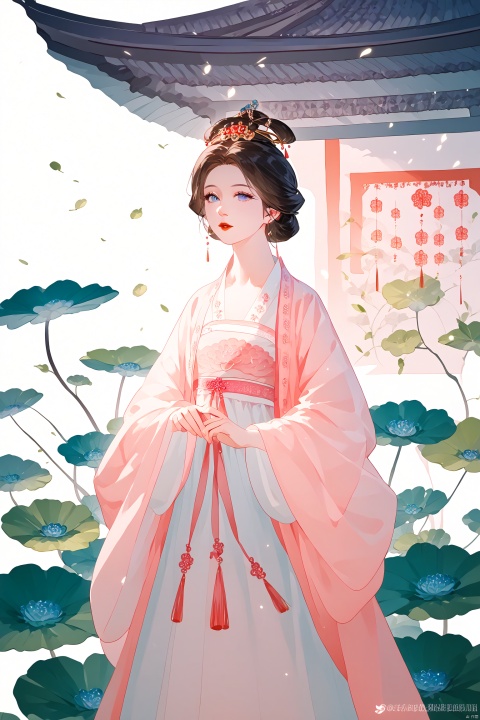  (score_9_up,score_8_up),Ancient Chinese Beauty,wearing Hanfu,standing by one enormous lotus leave with intricate patterns,median transparent/translucent lotus leave,soft glow,in the style of Albert Watson,minimalism,light emerald and white,simple white background,surrealist,feminine sensibilities,sunlight,monkren,graphic,