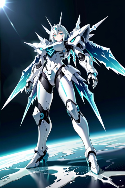  1 girl,full body,standing,mecha girl,
render,technology, (best quality) (masterpiece), (highly detailed), game,4K,Official art, unit 8 k wallpaper, ultra detailed, beautiful and aesthetic, masterpiece, best quality, extremely detailed, dynamic angle, atmospheric,high detail,science fiction,CG,C4D, ((anime art style)),cold colors,egypician detail, ice