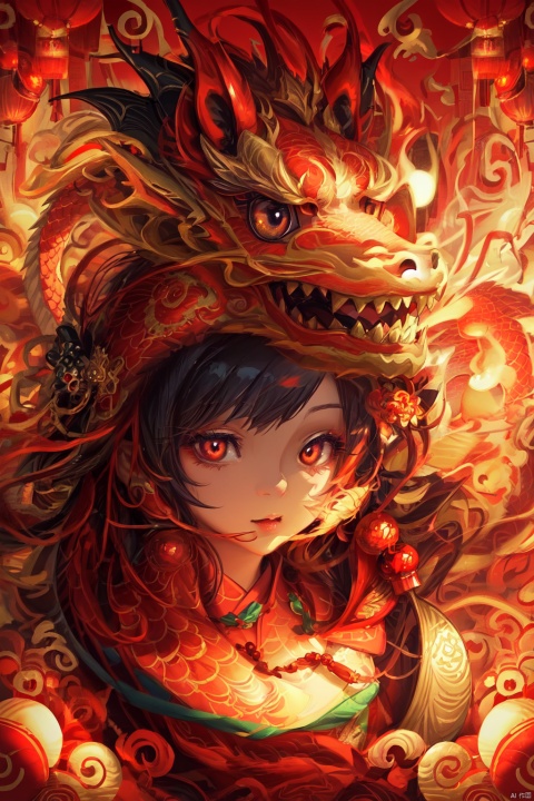  a girl and a dragon on a colorful background, a detailed painting by Lü Ji, featured on deviantart, cloisonnism, 2d game art, detailed painting, deviantart hd
poakl cartoon newyear style,best quality,masterpiece, cute animal, eastern dragon
