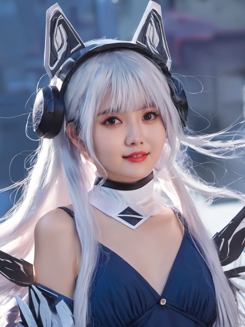  (masterpiece, top quality, best quality, official art, beautiful and aesthetic:1.2),anime artwork animated, tianqi,1girl,solo,long hair,looking at viewer,white hair,realistic,fake animal ears,wings