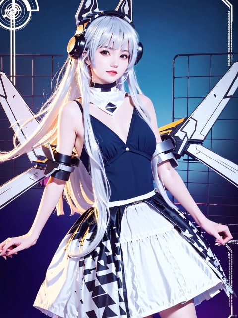  (masterpiece, top quality, best quality, official art, beautiful and aesthetic:1.2),anime artwork animated, tianqi,1girl,solo,long hair,looking at viewer,white hair,realistic,fake animal ears,mechanical wings, anime style, key visual, vibrant, studio anime, highly detailed