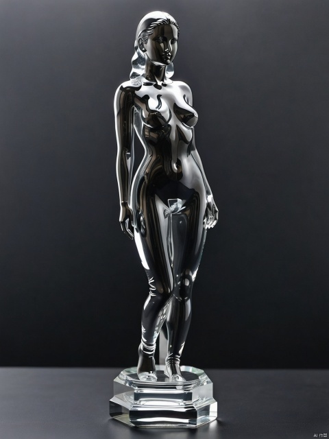 Transparent body glass statue