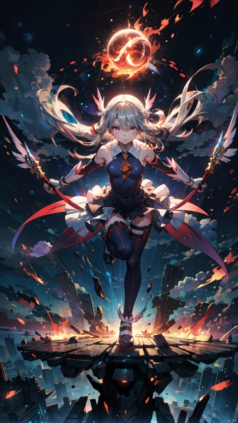  masterpiece, best quality, 1girl, solo, long hair, purple hair, slender,floating hair ,(extremely delicate eyes:1.3),mage, detailed light silver shiny armour,bare shoulders,white tight bodysuit , breasts, (perfect body),attacking dynamic mage poses,hand are holding a fire orb,fire,electric ,magic, purple with red theme,full body,galaxy,powerful ,fazhen, r1ge, CLOUD, Lora_hands_v1, prisma illya,1girl,solo,looking at viewe