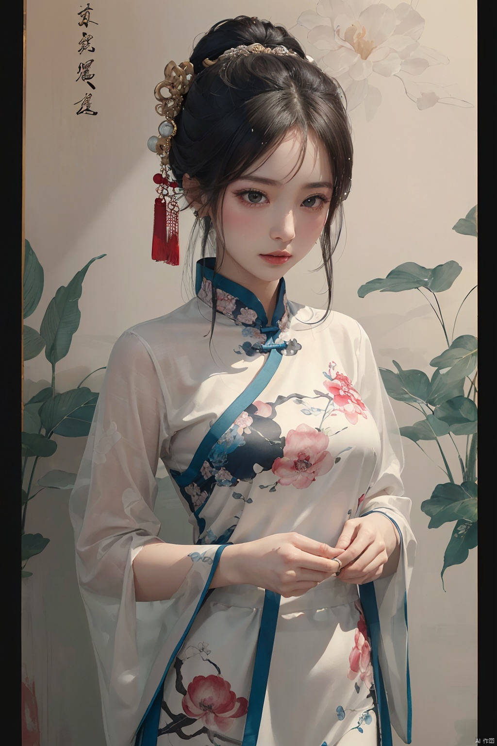  (an extremely delicate and beautiful),(((masterpiece))),((best quality)),1girl,((an extremely delicate and beautiful girl)),female focus on,((gorgeous hair_ornament)),{{beijing opera}},((ink splashing)),((chinese painting)),(((illustration))),((color splashing)),beautiful detail,