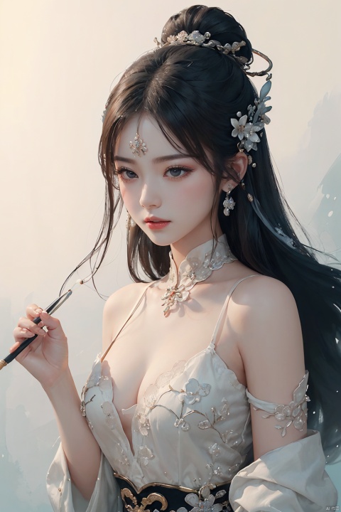  (an extremely delicate and beautiful),(((masterpiece))),((best quality)),1girl,,((an extremely delicate and beautiful girl)),female focus on,((gorgeous hair_ornament)),{{beijing opera}},Ink wash painting,ink splashing,chinese painting,(illustration),color splashing,beautiful detail,