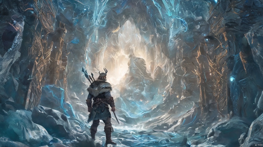 Create a digital art of a Fantasy-Novel dream explorer, depicting the explorer traversing through a technologically rich dreamworld filled with intricate Vikings elements, leading viewers into a creatively rich Vikings universe, particular world, close up shot, best quality, ultra detailed,Rune Halls Of Valhalla, Bifrost, Yggdrasill, 8k, 16K